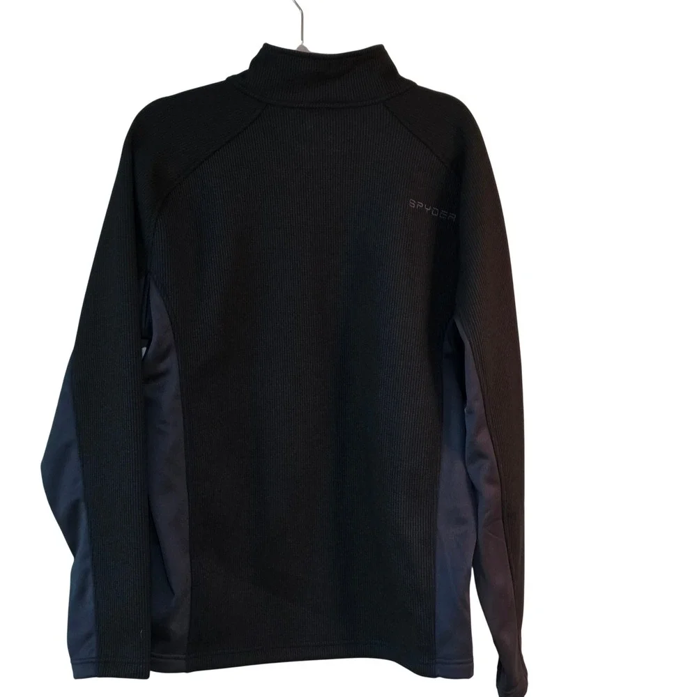 Spyder Quarter Zip Pullover Mens XL Black‎ NWT Waffle Knit Fleece 1619902